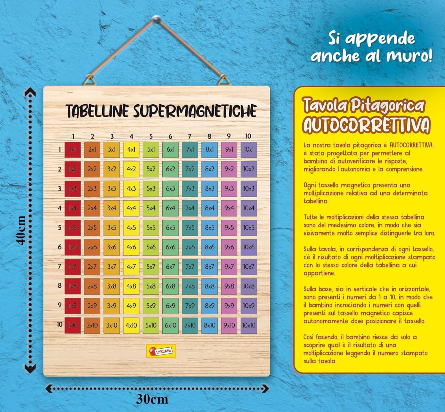 liscianigiochi tabelline supermagnetiche in legno